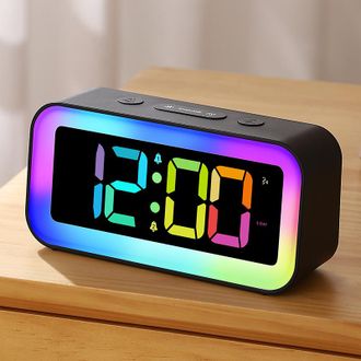 OEM Sveglia Luminosa, Sveglia Digitale Con Colori Rgb, Sveglia Mattutina Per Bambini Con Luminosit&agrave; Regolabile, Controllo Vocale, 12/24 Ore, Porta Di Rica