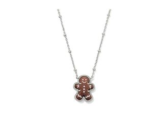 Kendra Scott Gingerbread Short Pendant Womens Necklace Womens Necklace Silver Brown Goldstone, Brass