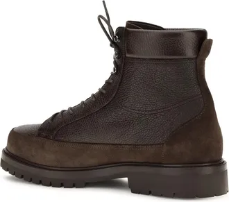 Brunello Cucinelli Mens Ankle Boots Deer Leather & Suede Dark Brown Upper