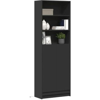 vidaXL Vidaxl - Aparador Con Led Madera De Ingenier&iacute;a Negro 69x32,5x200 Cm