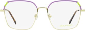 Emilio Pucci EP5210 Color-Block Square Eyeglasses - Gold