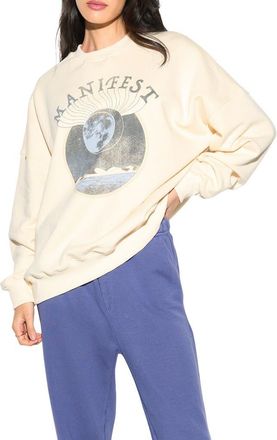 Spiritual Gangster Moon Dunes Oversize Cotton Graphic Sweatshirt in Canvas at Nordstrom, Size X-Small
