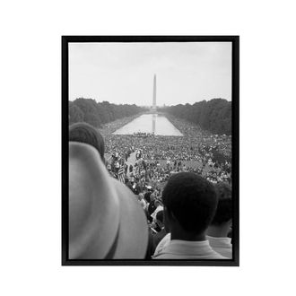 Artery8 Leffler Civil Rights March on Washington DC Framed Canvas Wall Art Print in Grey | Size: W24 x H32