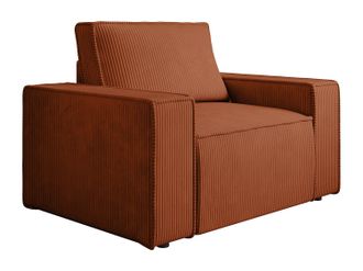 Vente-Unique Sill&oacute;n de pana terracota AMELIA