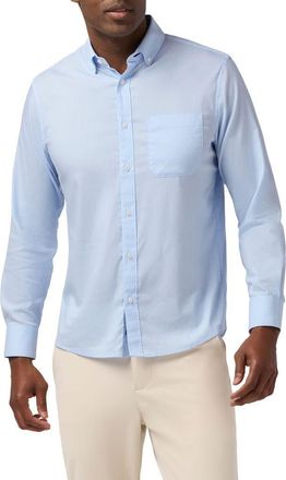 Mizzen+Main Kennedy Trim Fit Button-Down Shirt in Cloud Blue Chalk Stripe at Nordstrom, Size Xx-Large