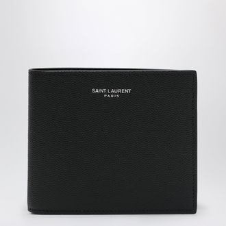 Saint Laurent Black East/West wallet in grain de poudre leather