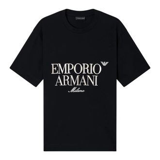 Emporio Armani T-Shirts, male, Blue, Size: L Relaxed Fit T-Shirt