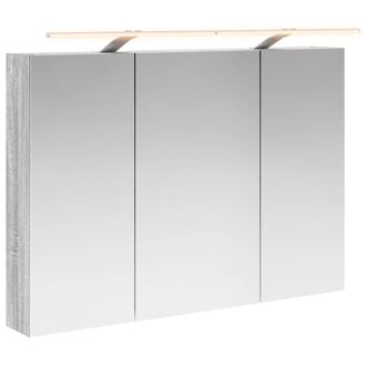 vidaXL Armario Con Espejo De Ba&ntilde;o Gris Sonoma 100 X 14,5 X 70 Cm Vidaxl