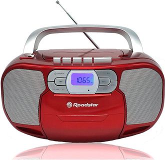 Roadstar Rcr-4635umprd Radio Cd Port&aacute;til Cassette, Digital Pll Fm, Reproductor Cd-mp3, Usb, Aux-in, Toma Auriculares Rojo - Rojo - Roadstar