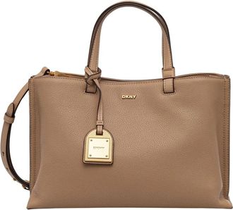 DKNY Alya Crossbody Tas - Dames - Handtassen - Beige - ONE Size - Leer - Tassen