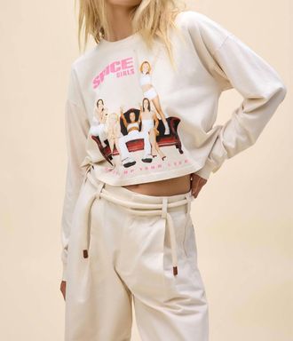 Daydreamer Spice Up Your Life Long Sleeve Tee In Dirty White