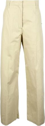 Sportmax Broeken, Dames, Beige, 2Xs, Katoen, Katoenen Casual Broek
