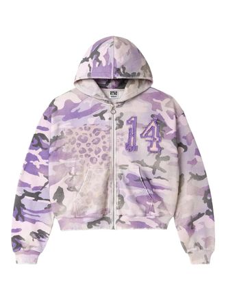 Vale Wayne zip-up camouflage hoodie - Paars