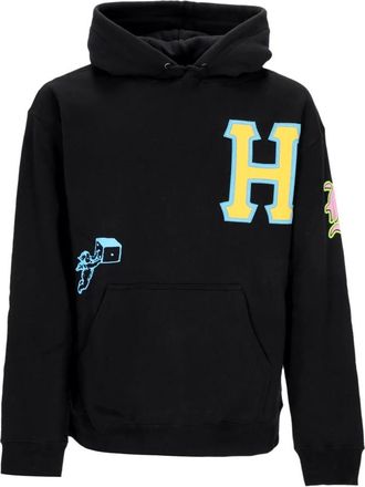 HUF Zwarte hoodie met verstelbare capuchon en voorzak - Heren - Hoodies - Zwart - XL - Katoen - Hoodies & sweatvesten