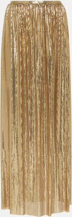 Paco Rabanne High-rise metallic mesh maxi skirt