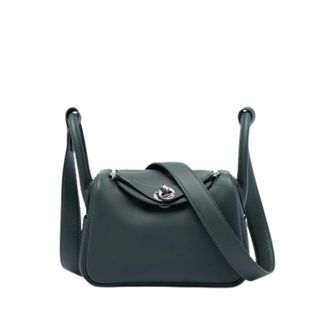 Herm&egrave;s Pre-owned Mini Lindy - Dames - Pre-owned - Groen - Maat: ONE Size Leer
