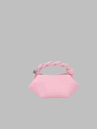 Ganni Womens Mini Bag Bou Pink Recycled Leather Handbags Hand