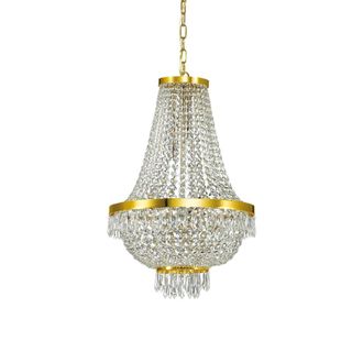 Netlighting Caesar 9 Light Crystal Chandelier Gold Finish G9
