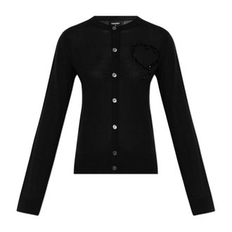 Dsquared2 Cardigans, female, Black, Size: 2XS Wool Cardigan