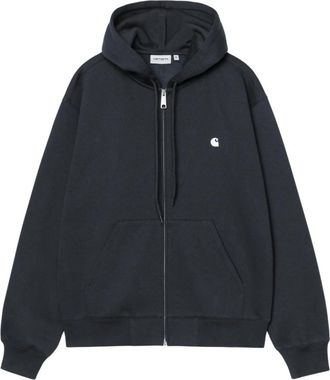 Carhartt Work in Progress Hooded Mack Sweat Jacket - Heren - Vesten met rits - Blauw - M - Katoen - Hoodies & sweatvesten