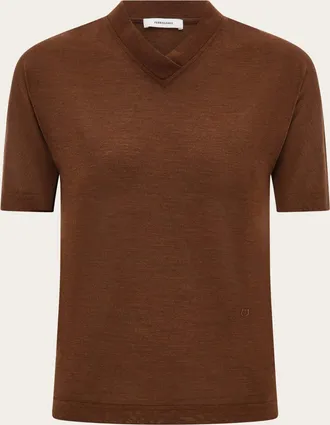 Ferragamo Women Silk T-shirt Brown