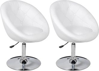vidaXL Vidaxl - Taburetes De Cocina 2 Unidades Cuero Sint&eacute;tico Blanco