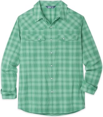 Stio | Mens Eddy Coast Shirt Long Sleeve, Size Extra Large in Forage Plaid