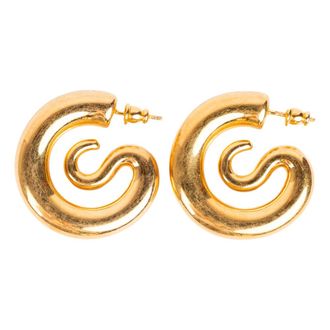 Panconesi Accessoires, Dames, Geel, ONE Size, Gouden Hoop Oorbellen met Leuk Design