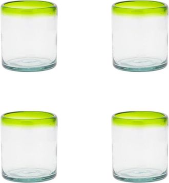 10 Strawberry Street Set Of 4 Lime Rim Mexican Glassware Dofs