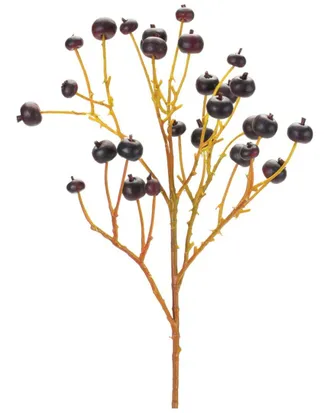 Melrose International Set Of 6 Blue Berry Spray