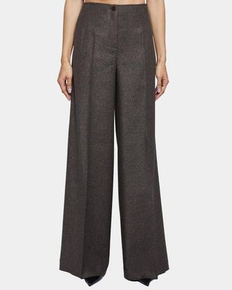 Santorelli Lily Wide Leg Pant with Side Slit Pockets in Hickory Brown at Nordstrom, Size 40