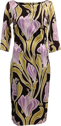 HUGO BOSS Boss Hugo Boss Midi Dress i Floral Print Silk
