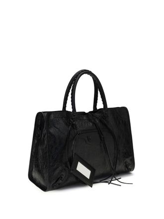 Balenciaga Mens Le City Large Handbag Black Shoulder Bags