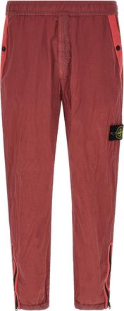 Stone Island Red Regular Logo Joggers