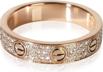 Cartier Pre-Owned Cartier Rose Gold Diamond Small Model Love Ring