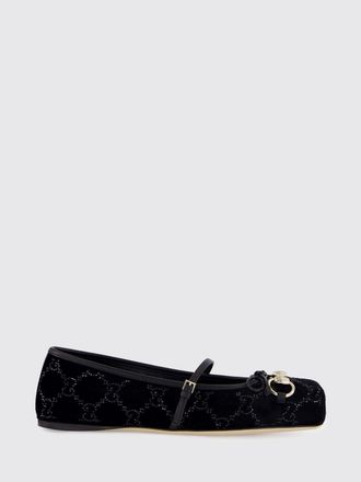 Gucci Ballerina Horsebit Gucci in velluto con monogram GG di strass