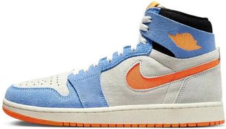 Nike Jordan Mens 1 High Zoom Air CMFT 2 Sail/Alpha Orange-Royal Pulse (DV1307 184), Sail/Alpha Orange-royal Pulse, 10.5 UK