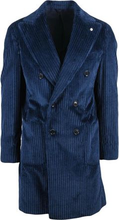 L.B.M. 1911 L.b.m. 1911, Jassen, Heren, Blauw, M, Katoen, Fluwelen jas