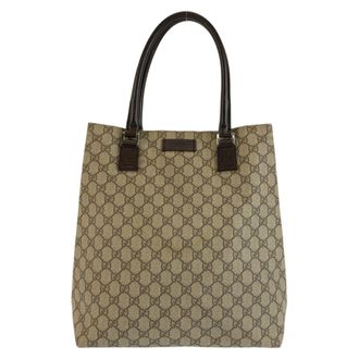 Gucci Brown Canvas Shoulder Bag Tote Bag (Pre-Owned)