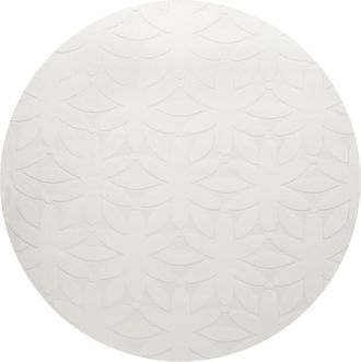 Beliani Alfombra Redonda Decorativa De Jacquard 160 Cm Blanco Crema Hood