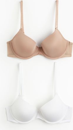 H&M 2er-Pack Wattierte Bügel-BHs - White