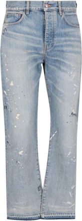 Amiri Painte Straight Jeans In Light Blue Denim