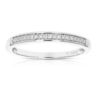 Vir Jewels 1/10 cttw Lab Grown Diamond Wedding Band in Sterling Silver For Women