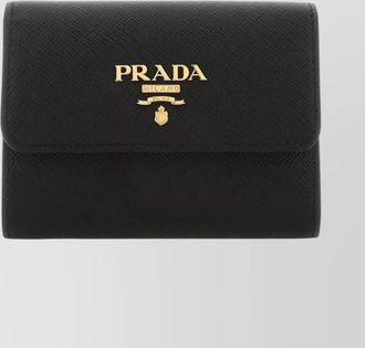 Prada slim leather wallet with compact design