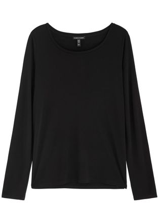 Eileen Fisher Eileen Fisher Silk-jersey top - Black - L (UK 18-20 /xl)