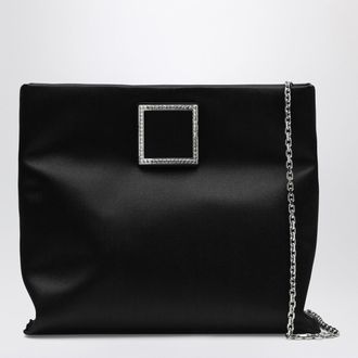 Roger Vivier Trompette Clutch In Black Satin