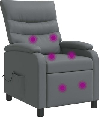 vidaXL Silla De Masajes Reclinable Gris Cuero Sint&eacute;tico Vidaxl