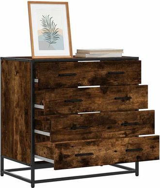 vidaXL Cassettiera Rovere Fumo 70x41x70 cm in Legno Multistrato - Vidaxl