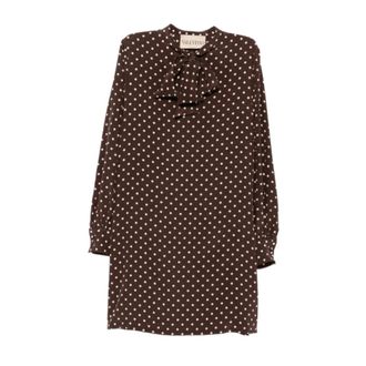Valentino Kleedjes, Dames, Bruin, M, Polka Dot Jurk