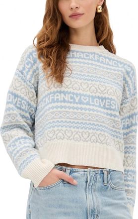 LoveShackFancy Emberly Wool Fair Isle Pullover In Winter Haze